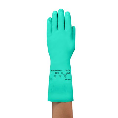 Ansell Solvex 37-176 Nitrile ถุงมือกันสารเคมี ถุงมือล้างจาน ถุงมือเคมี 手套 @ใหม่