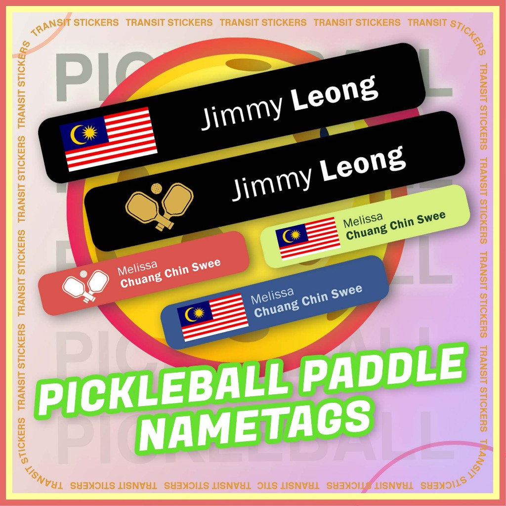 Pickleball Paddle Edge Nametags Personalised Selkirk Joola Sypik Paddle Sticker Transit สติกเกอร์