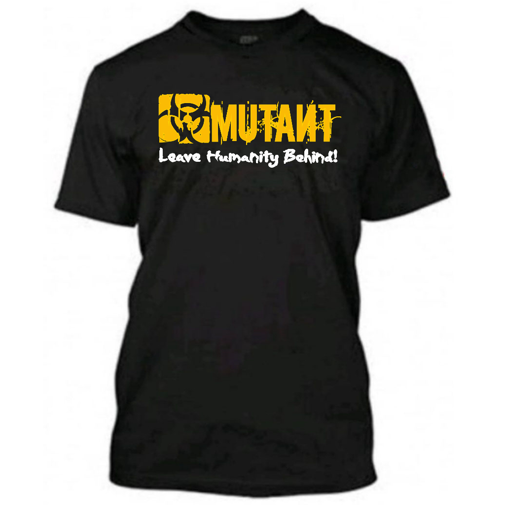 Baju Gym MUTANT Leave Humanity Behind Men Gym เสื้อฟิตเนสผ้าฝ้าย 100% แขนกีฬา