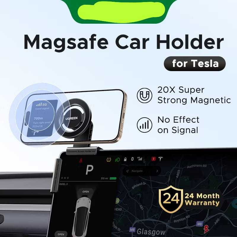 ที่วางโทรศัพท์สําหรับ Tesla รุ่น 3 Y MagSafe Magnetic Phone Mount Holder Strongest Magnet Power Comp