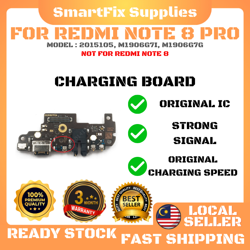 สําหรับ Redmi Note 8 PRO แท่นชาร์จประเภท C พอร์ตเปลี่ยน 2015105, M1906G7I, M1906G7G