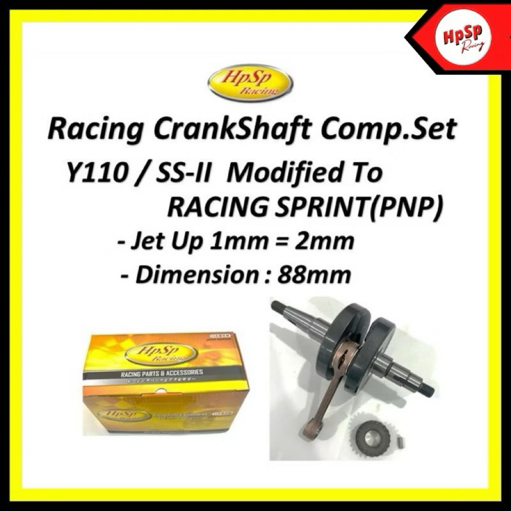 HPSP RACING CRANKSHAFT Y110 SS2 SSII RACING SPRINT HAND CLUTCH JET 1MM CRANK JACK UP