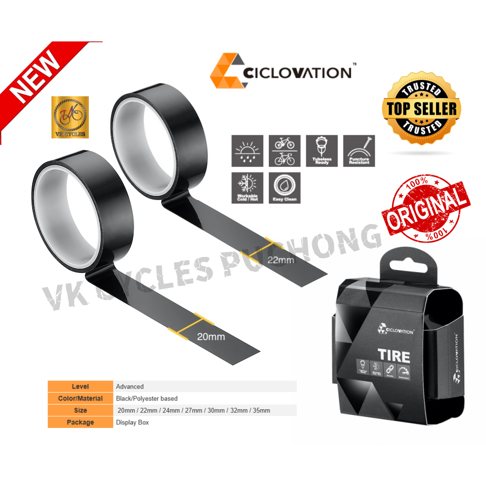 CICLOVATION ADVANCED TUBELESS RIM TAPE - 10 เมตร - 22 / 24 / 27 / 30 MM