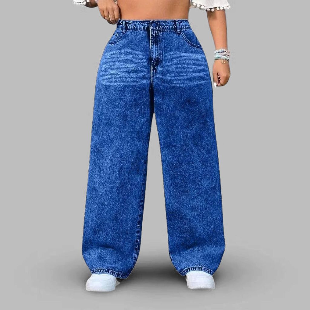 กางเกงยีนส์สตรี ACID WASH BUGGY pelazzo PLUS SIZE 26-50 กางเกงยีนส์ stright กางเกงยีนส์ super strach