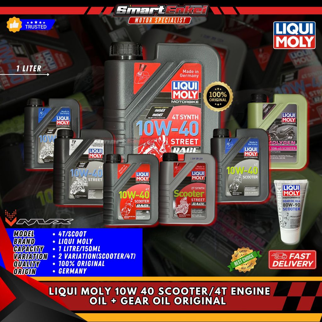 LIQUID MOLY 10W 40 SCOOTER/น้ํามันเครื่อง 4T + น้ํามันเกียร์