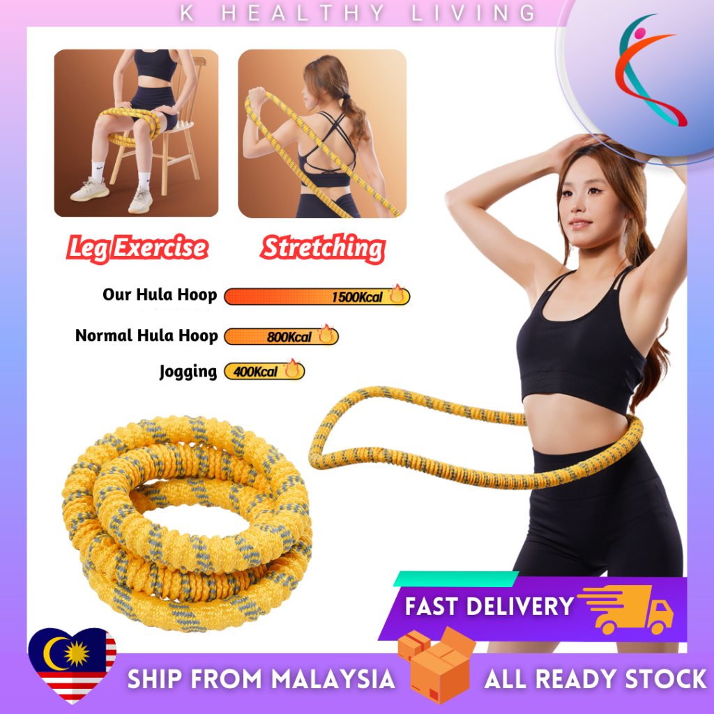 Elastic Weighted Hula Hoop Soft Spring Design Smart Hula Ring เอวบาง Gelang Senaman Pinggang Lembut 