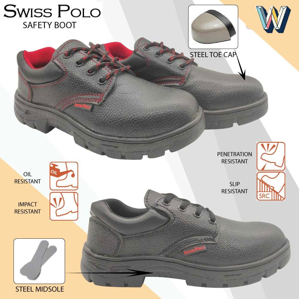 Swiss Polo ผู้ชายผู้หญิง Safety Boot/รองเท้า Low Cut Safety Boot Kasut Safety Lelaki Perempuan