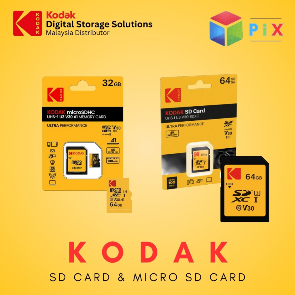KODAK SD & MicroSD ULTRA PERFORMANCE Class 10 UHS V10 & V30 A1 สําหรับกล้องและ Dashcam