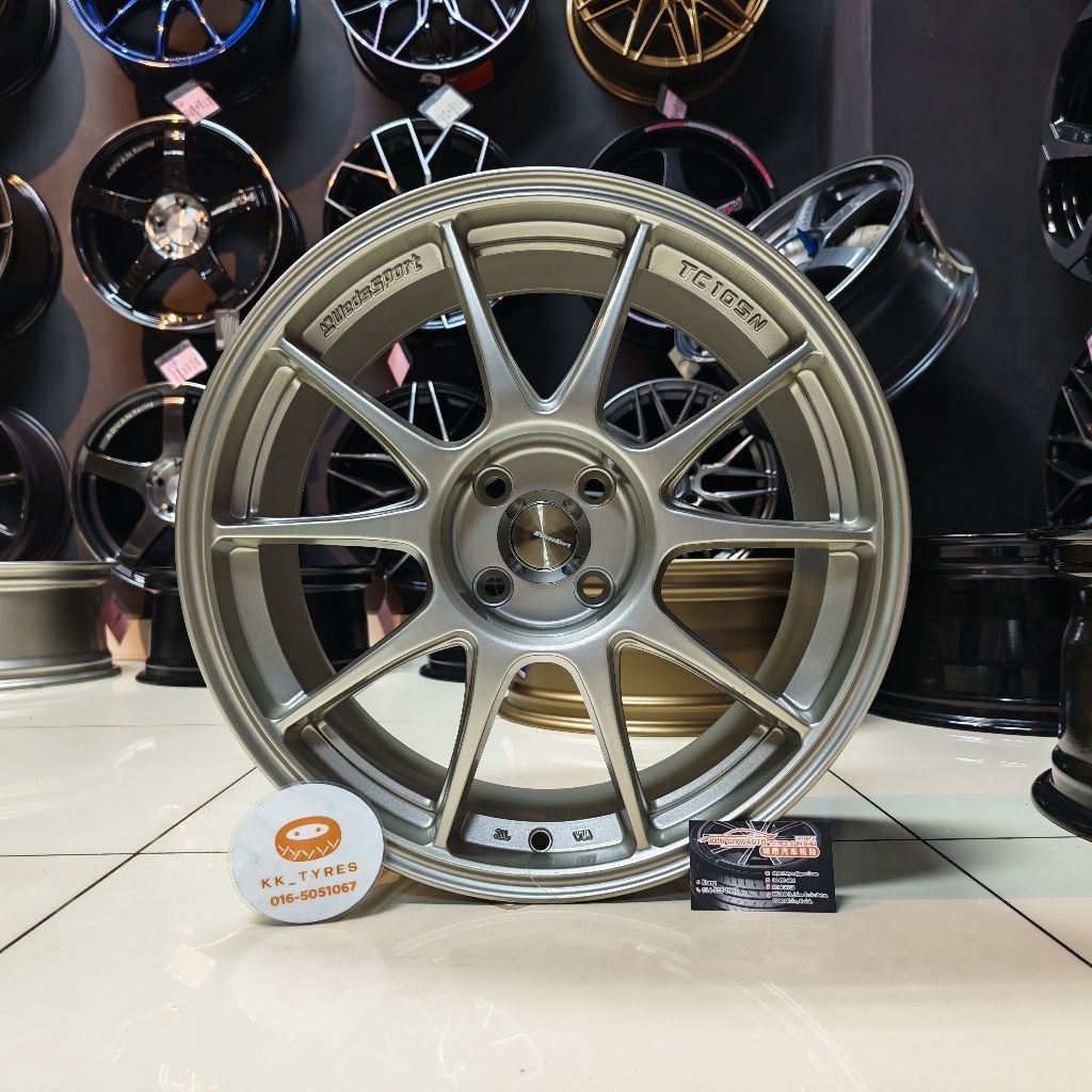[1PC] New Sport Rim 17 นิ้ว TC105N 17X8JJ ET38 4H100 TITANIUM