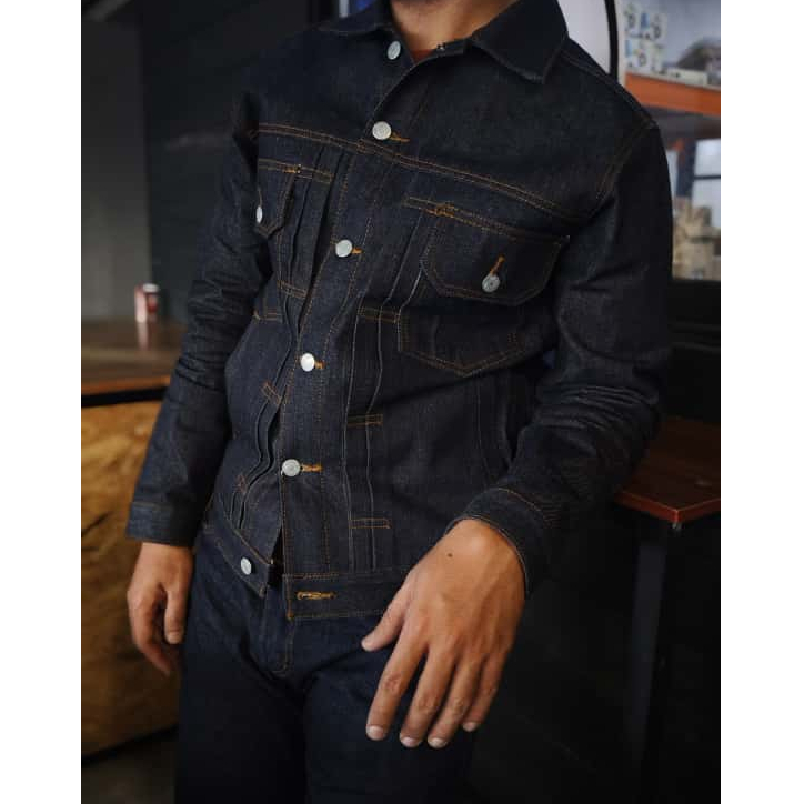 AZY JEANS & CO. Jacket Jeans 14oz Kepala Kain Premium, Dark Indigo