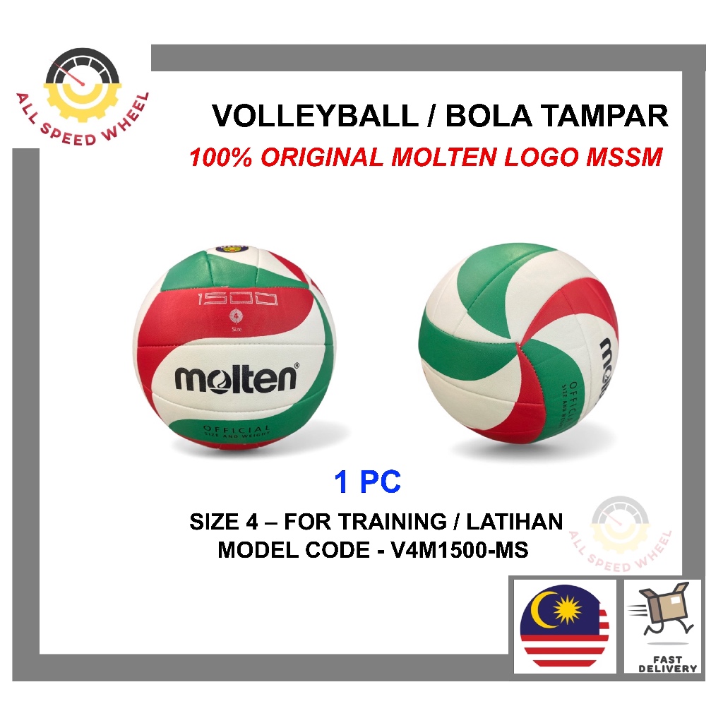 1 PC MOLTEN VOLLEYBALL BOLA TAMPAR V4M1500/V4M3500/V5M1500/V5M3500 MSSM TRAINING LATIHAN MATCH PERTA