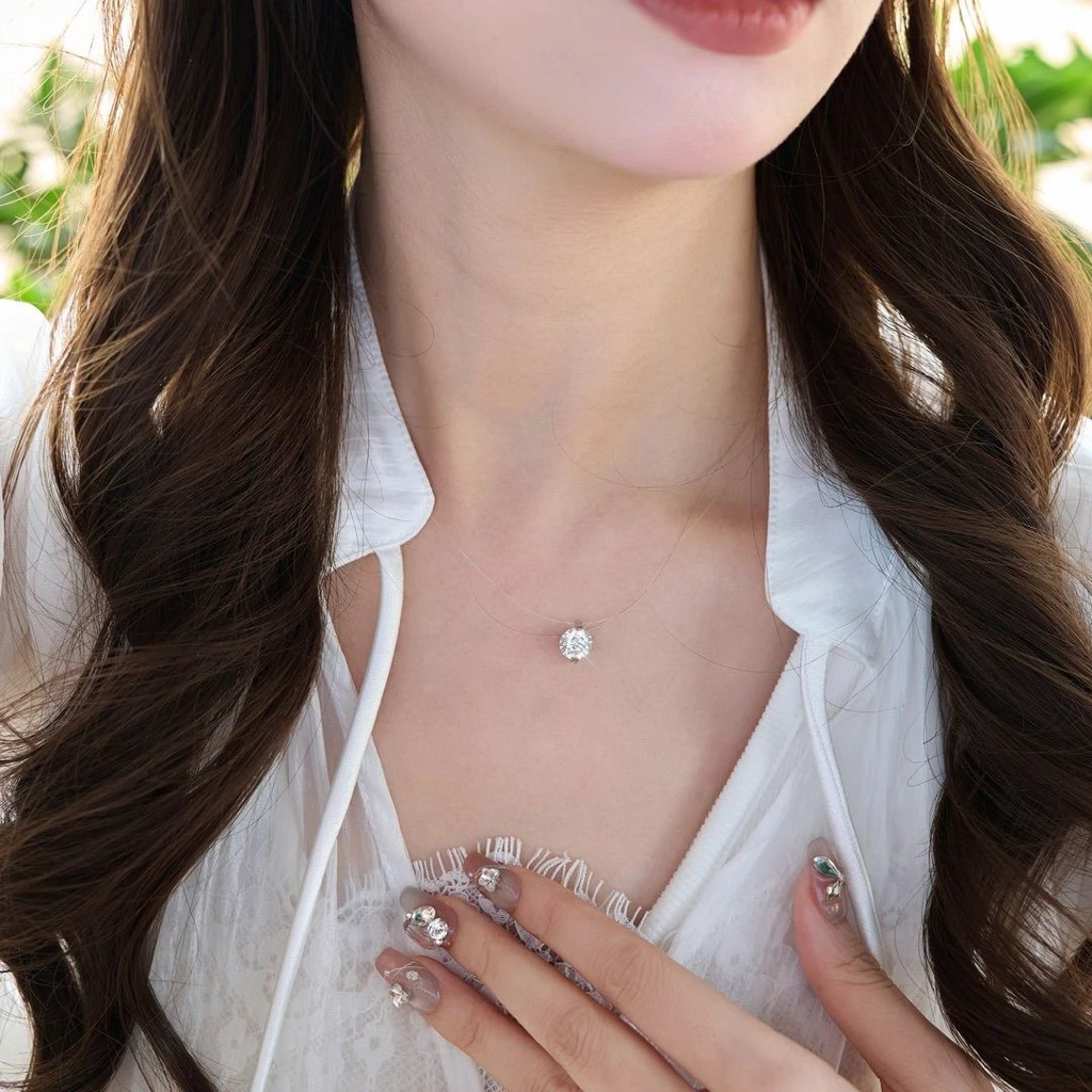เฮอร์ลาวี-|พร้อมใบรับรอง| S925 สร้อยคอน้ําตานางเงือก Moissanite | 1ct / 2ct | กันน้ํากันน้ํา | ป้องก