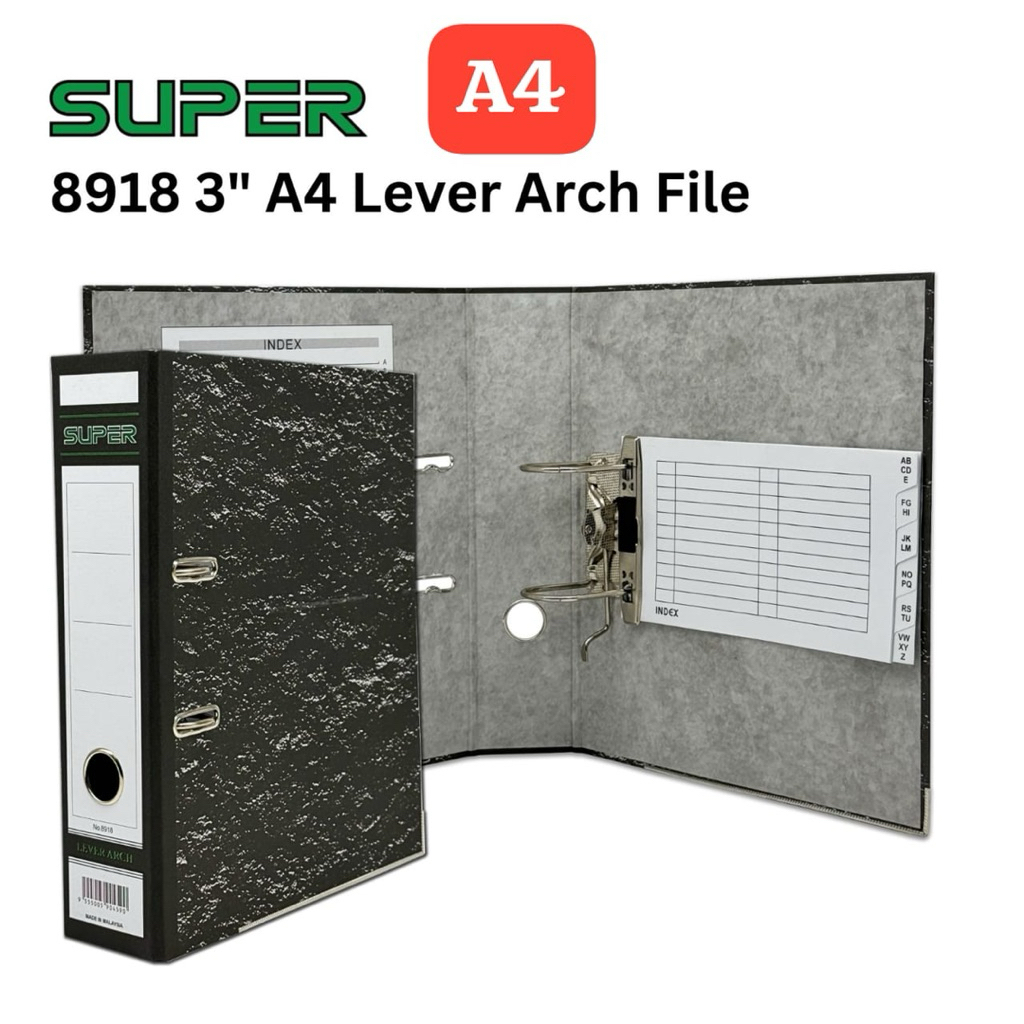 AKINA SAVE EMI-FILE A4 3 75 มม. Lever Arch File พร้อมไฟล์เอกสารดัชนีสีขาวใช้สําหรับแฟ้มโรงเรียนสํานั