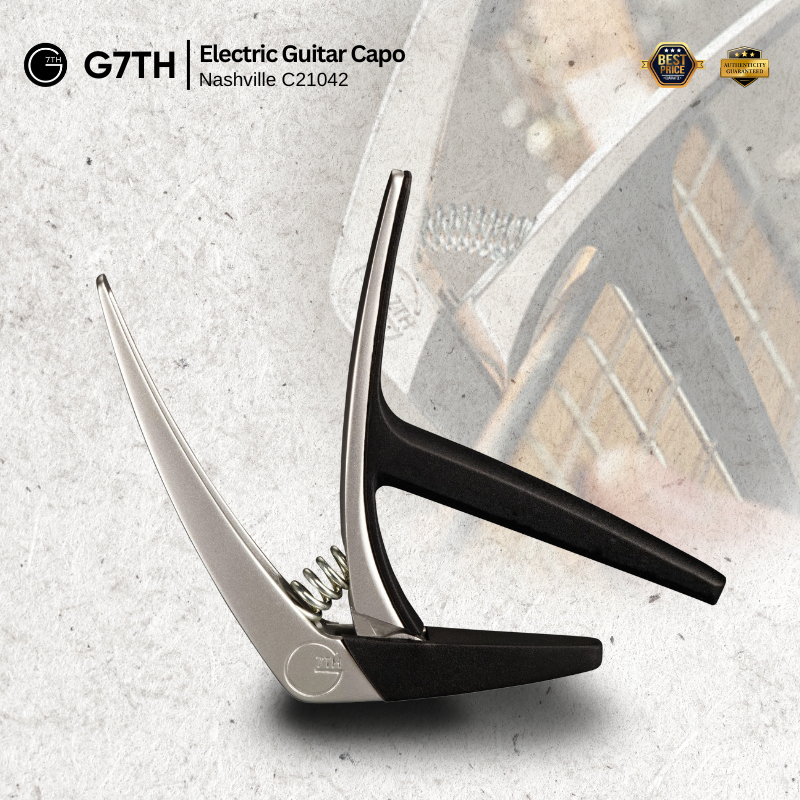 G7th Nashville C21042 Guitar Capo สําหรับอะคูสติกและกีตาร์ไฟฟ้า - สีเงิน