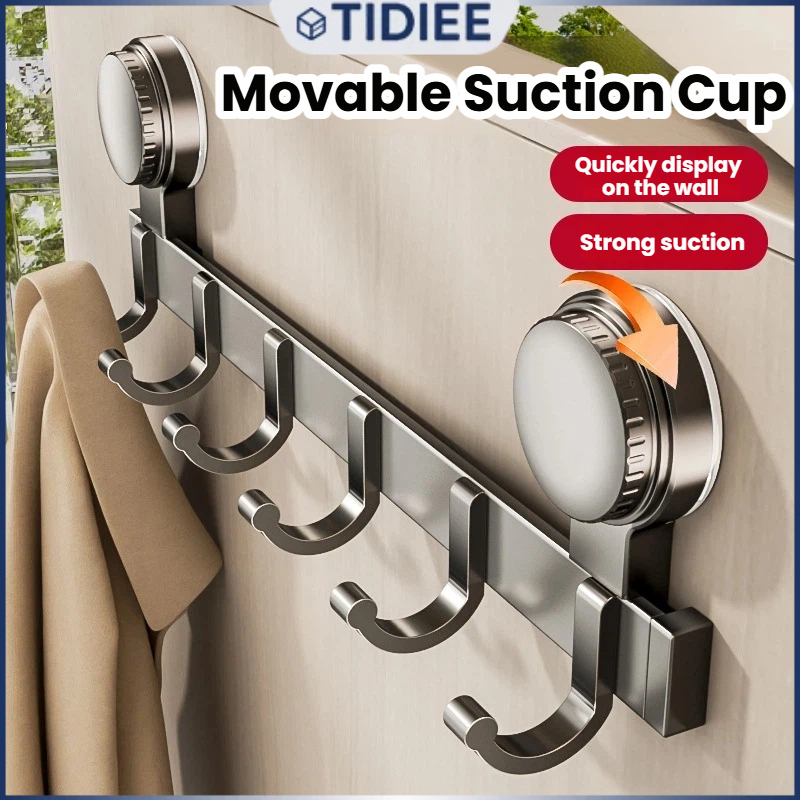 จัดส่งในพื้นที่xSuction Cup Row Hook No Drill Heavy-Duty Strong Hold Clothes Hanger & Door-Mounted Storage Hook