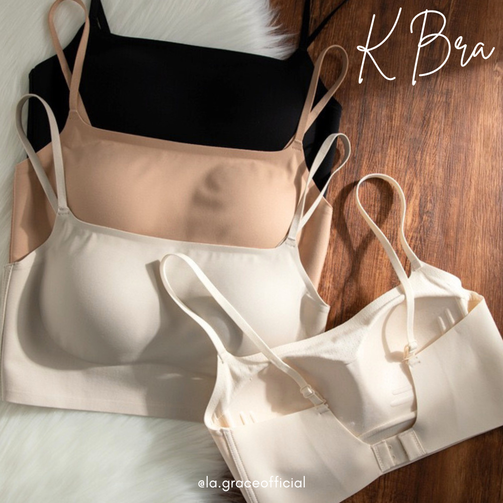 LA.GRACE OFFICIALK Bra Backless Seamless Nude Bra Invisible Liquid Foundation สไตล์สบายผู้หญิงชุดชั้