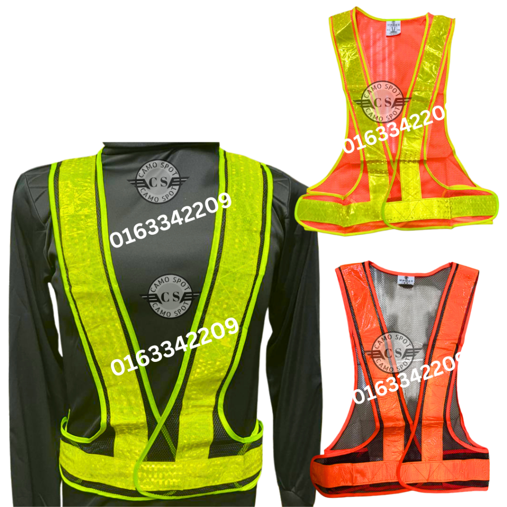 CAMOPOT SAFETY VEST V SHAPE KAIN NET DAN RESBERCTOR 5 CM