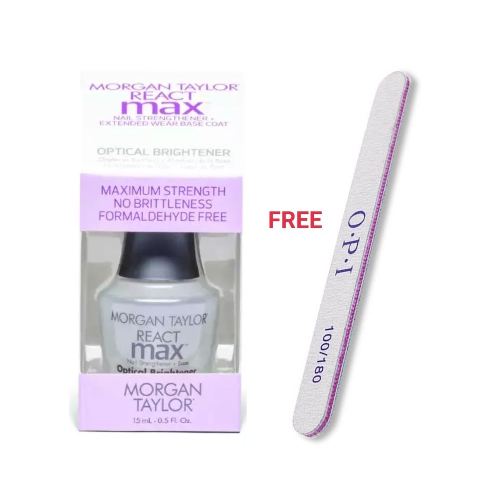 Morgan Taylor React Max Nail Strengthener สารเพิ่มความสดใสด้วยแสง