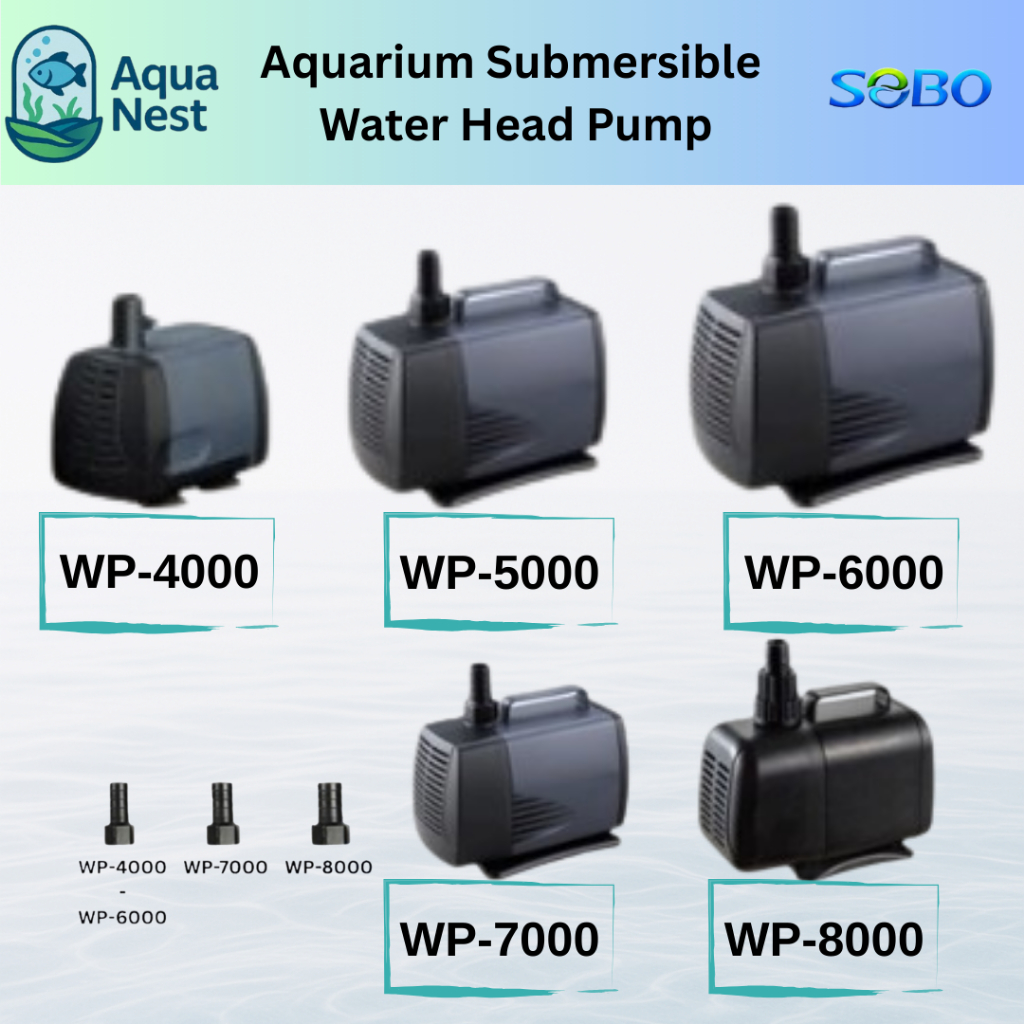 SOBO ปั๊มน้ําใต้น้ําตู้ปลา [WP-4000/WP-5000/WP-6000/WP-7000/WP-8000]-น้ําแพม/พิพิธภัณฑ์สัตว์น้ํา Mud