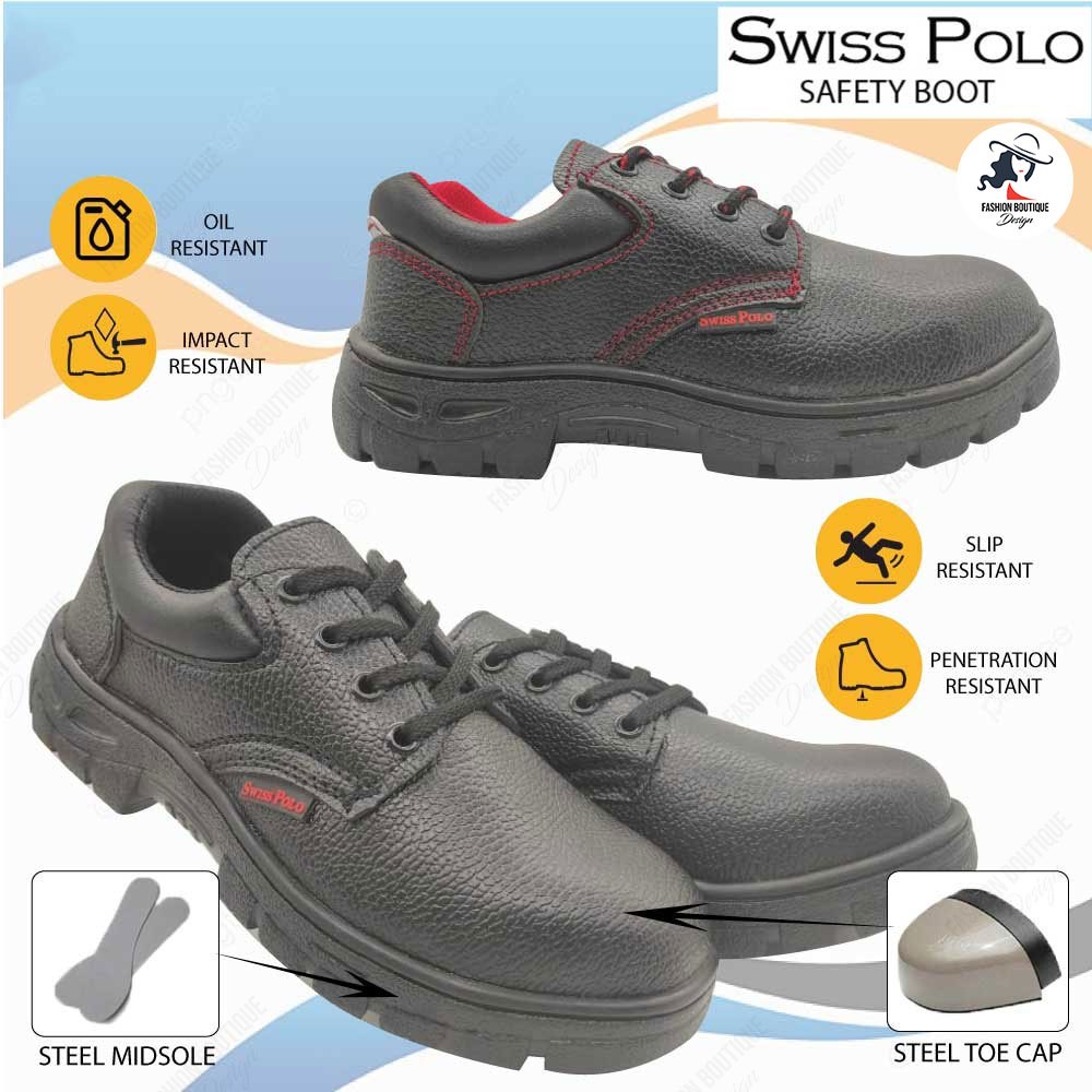 Swiss Polo ผู้ชายผู้หญิง Safety Boot/รองเท้า Low Cut Safety Boot Kasut Safety Lelaki Perempuan