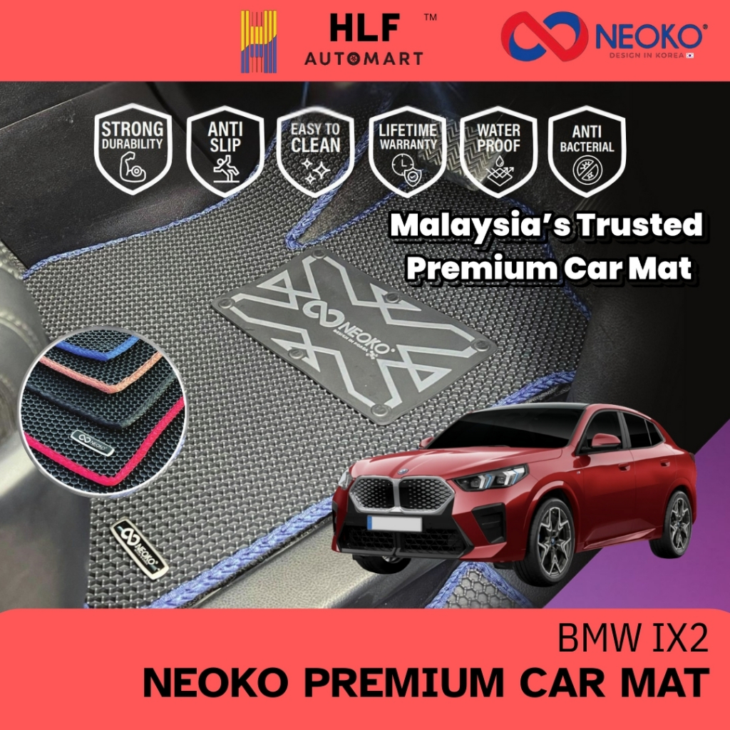 พรมปูพื้นรถยนต์ Neoko Premium สําหรับ BMW iX2 | Neoko Premium Karpet Kereta สําหรับ BMW iX2