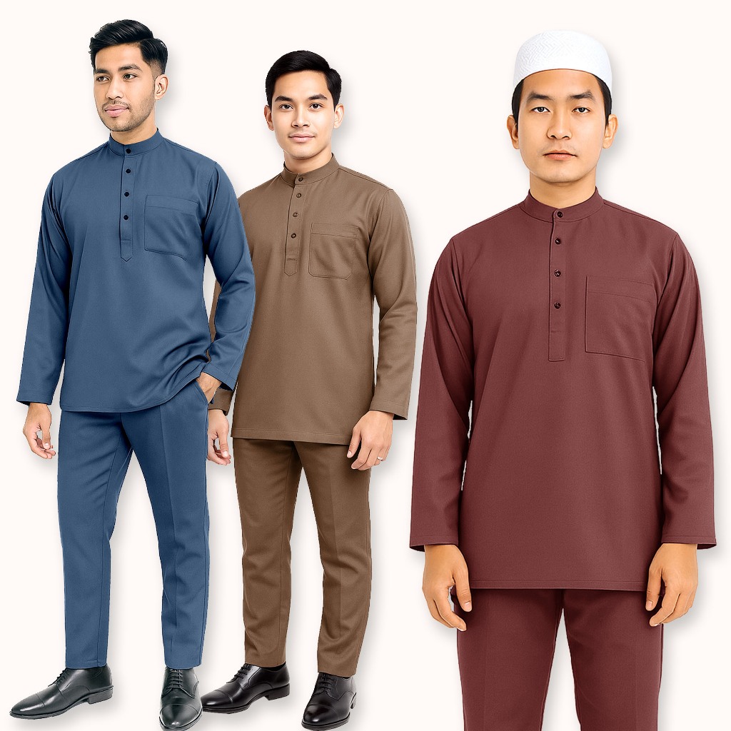 แบบดั้งเดิม Baju Melayu สําหรับ Raya 2026 Baju Raya S ถึง 2XL Baju Melayu