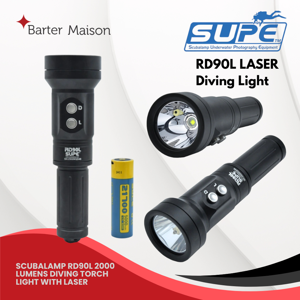 Scubalamp RD90L 2000 Lumens ไฟฉายดําน้ําพร้อมแสงเลเซอร์