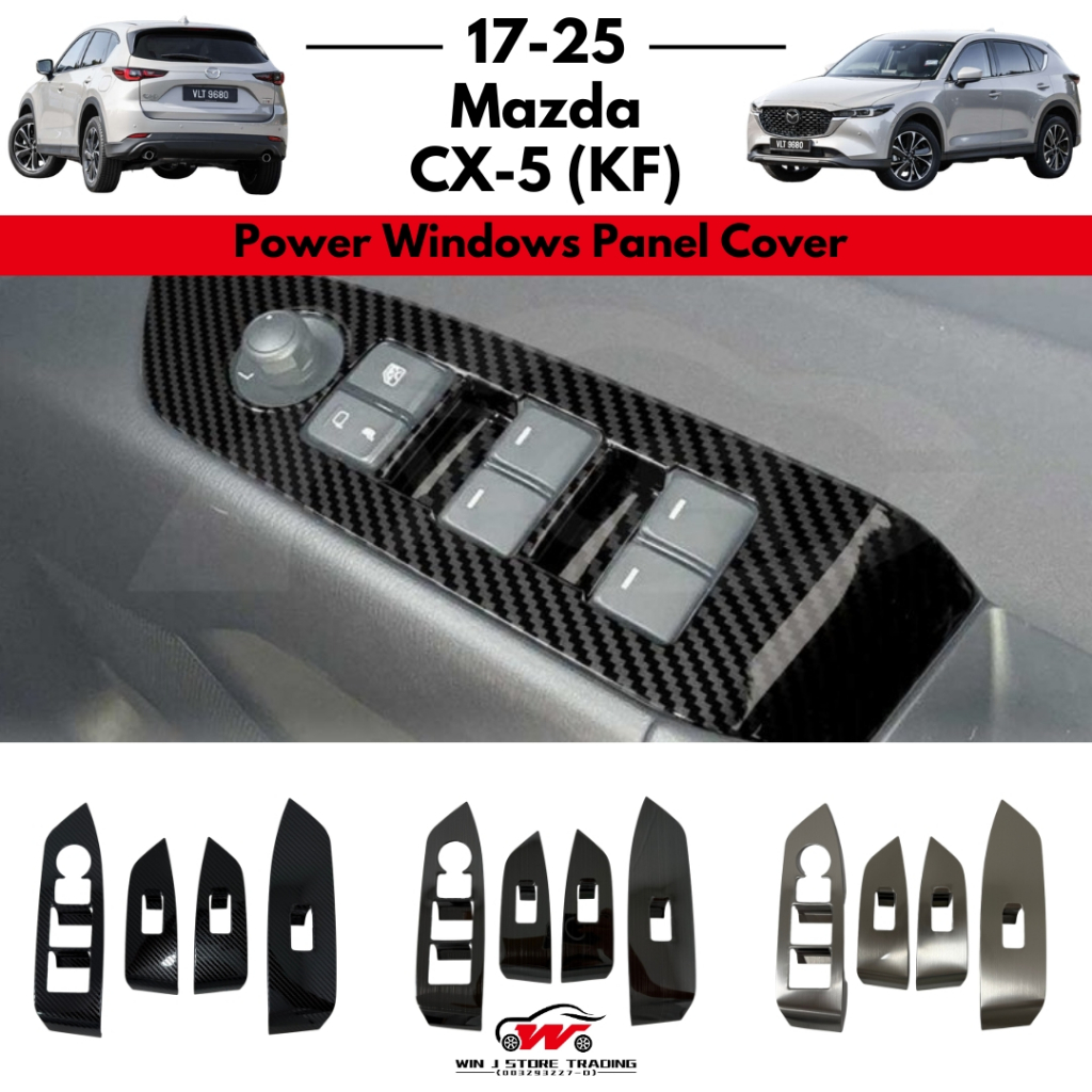 Mazda Cx-5 CX5 KF 2017-2025 Carbon Trim/Black Titanium Power Windows แผง Protector สําหรับ Cx5