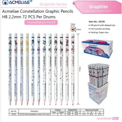 Acmeliae Constellation Graphic HB Pencil 2.2mm 7 (กล่องละ 72 ชิ้น)