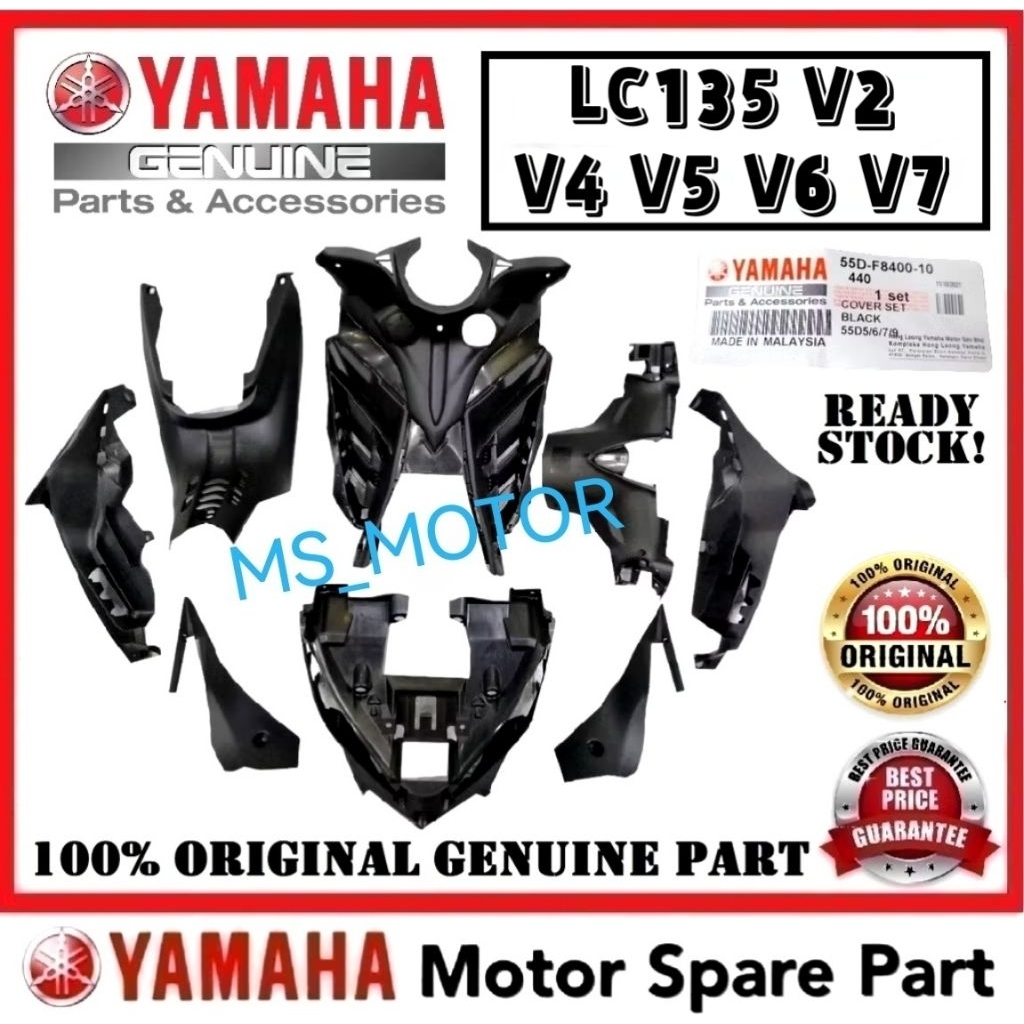LC135 V2 V4 V5 V6 V7 ชุดฝาครอบภายใน HITAM ชุด HORN INNER REAR FENDER LC 135 55D F8400 00 10 55D-F840