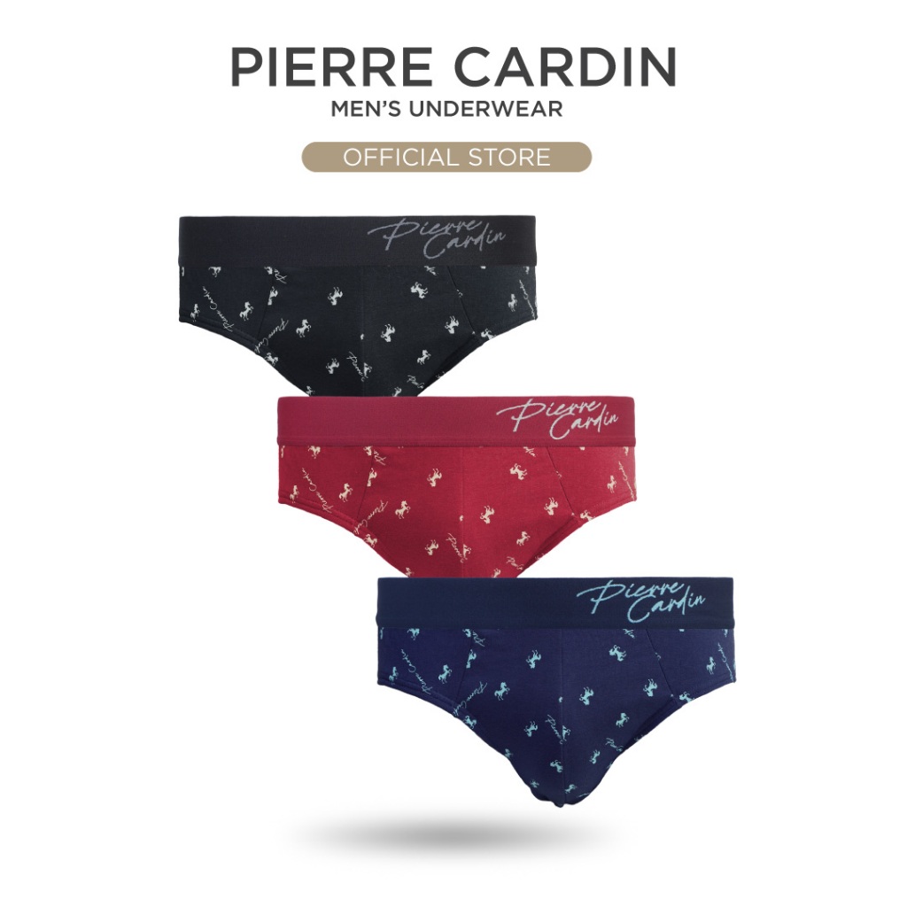 PIERRE CARDIN UNDERWEAR COTTON MINI BRIEFS- ASSORTED COLOUR (3 ชิ้น) PC2180-3M