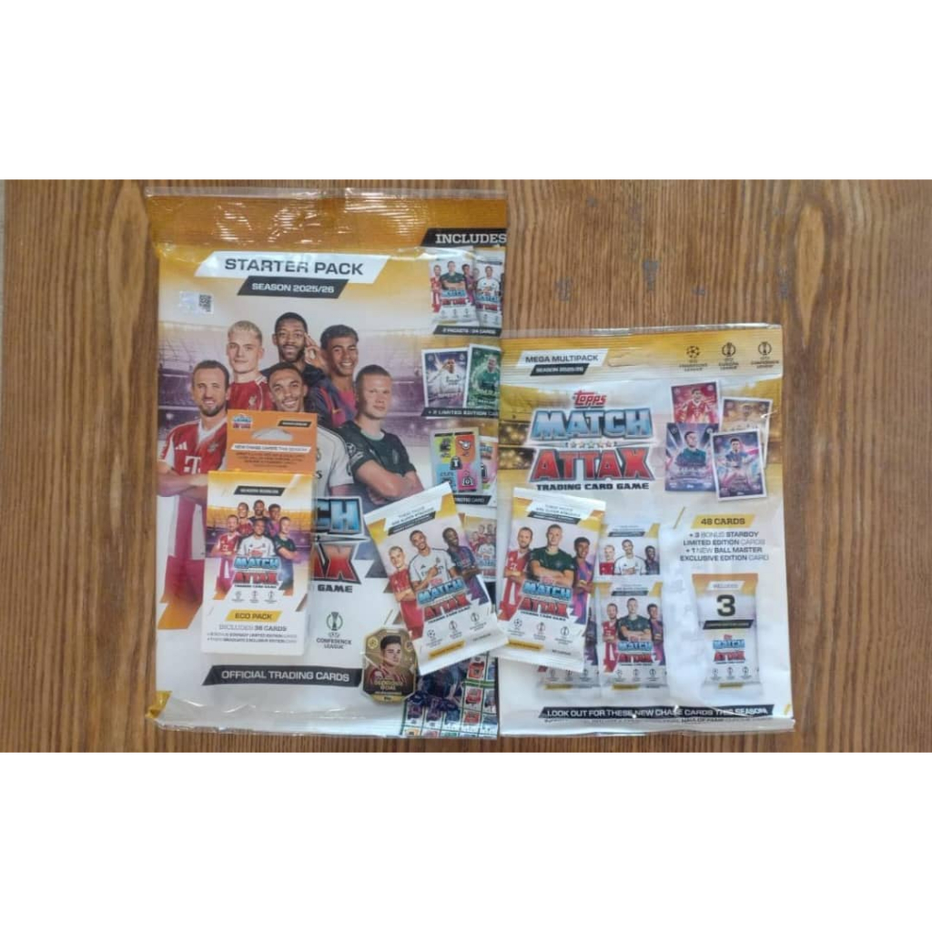 Topps UCC Match Attax 25/26 Starterpack, Sealed Ecopack & Multipack