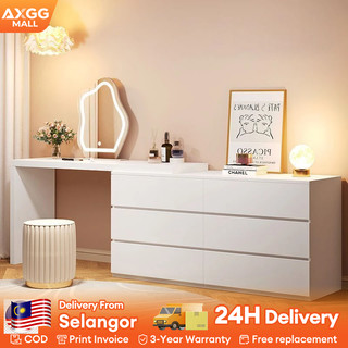 AX Meja Solek Vanity Table With Drawers Storage Cabinet Dressing Cabinet Retractable Table Drawer Table