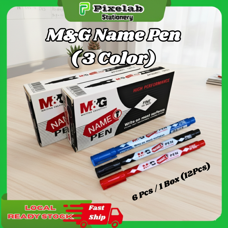 ร้านค้าท้องถิ่นM&G ชุดปากกาชื่อ Smooth Writing Marker 3 สีสําหรับ School & Office