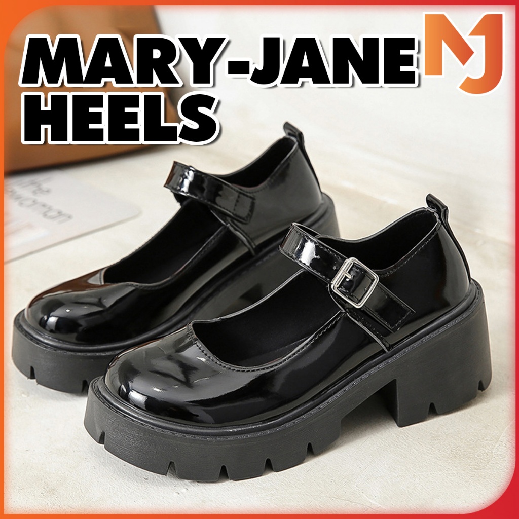 McJoden - ABBY Fashion Platform Japanese Style PU Leather Mary Jane Casual High Heels Shoes