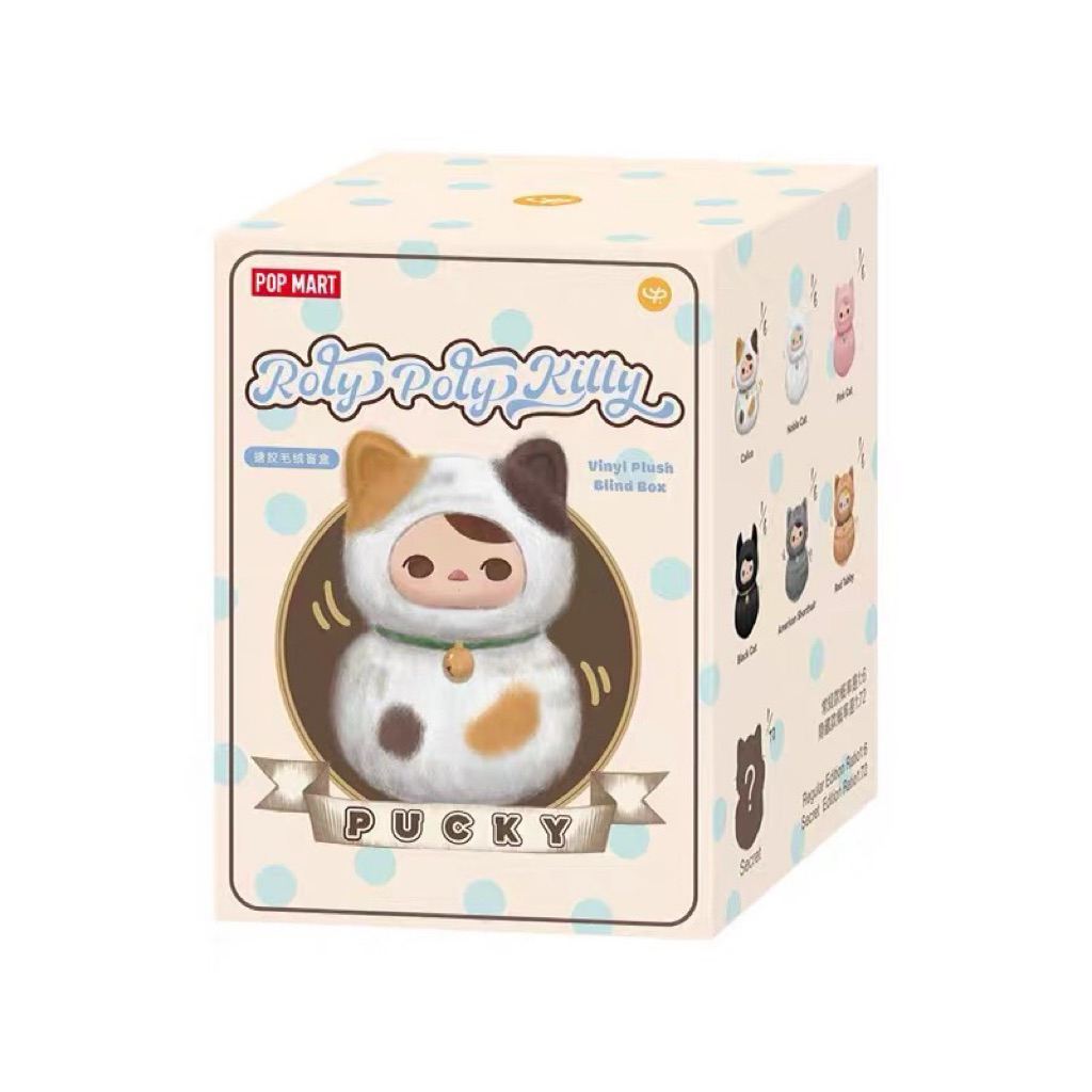 Popmart Pucky Roly-Poly Kitty Series ไวนิลตุ๊กตา 奇 DahPUCKY ชุดติดตั้ง