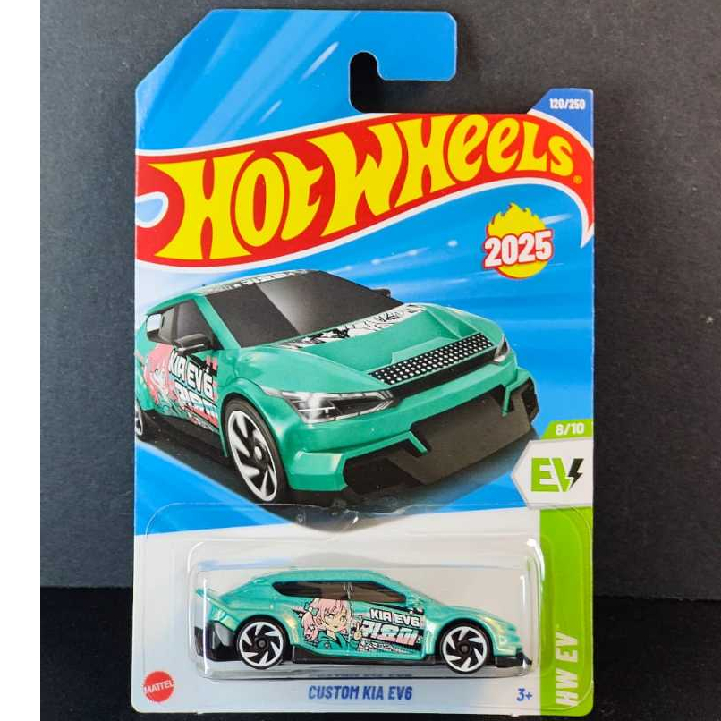 Hot Wheels Custom KIA EV6 - สีเขียว ( 120/250 - 2025 Mix L - HW EV 8/10 ) - ใหม่สําหรับ 2025
