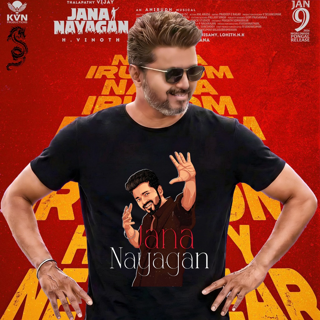 Jana Naygan VIJAY MOVIE Cotton Fashion Adult & Children-kids Cotton Keselesaan Saiz เสื้อยืด 05