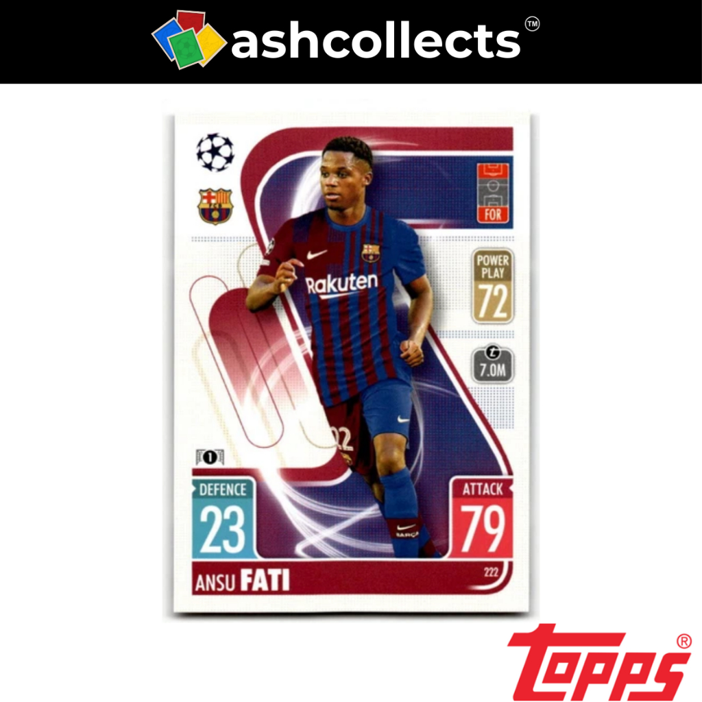 2022-23 TOPPS Match Attax UEFA Ansu Fati Fc การ์ดบาร์เซโลน่า 222 [ของสะสม]