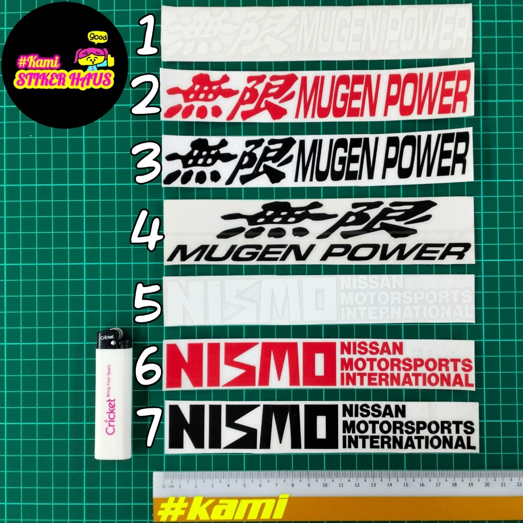 Stiker Mugen Power/Nismo Nissan Motorsports International Sticker Car/Stiker Kereta ยานยนต์กันน้ํา T