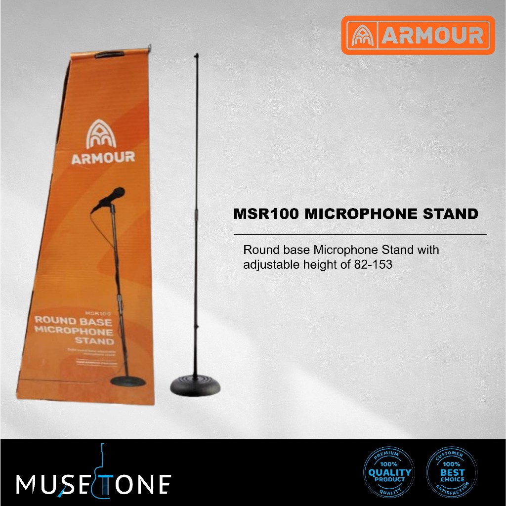 2026 Armour MSR100 ขาตั้งไมโครโฟนฐานกลมขาตั้งไมค์ยืน