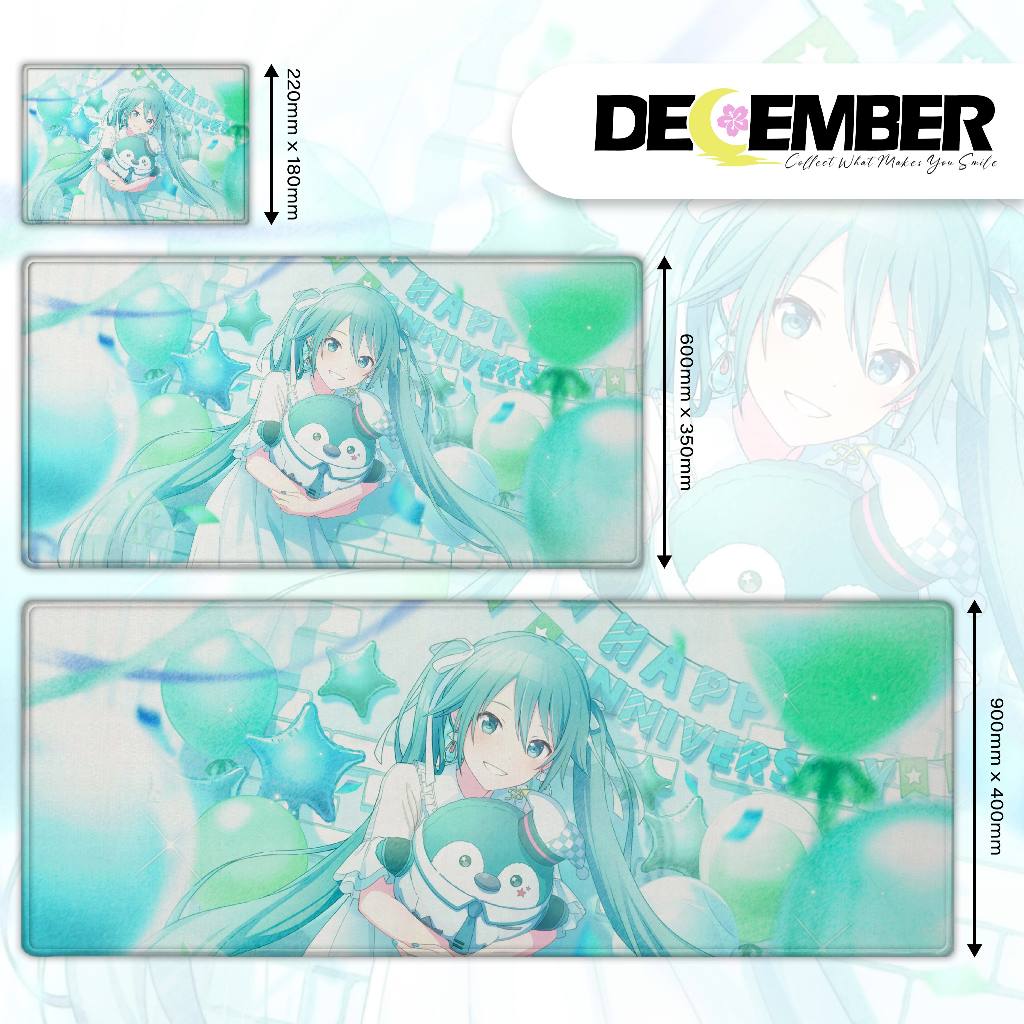 [DECEMBER01] แผ่นรองเมาส์ PC Vocaloid Miku (ปรับแต่ง)