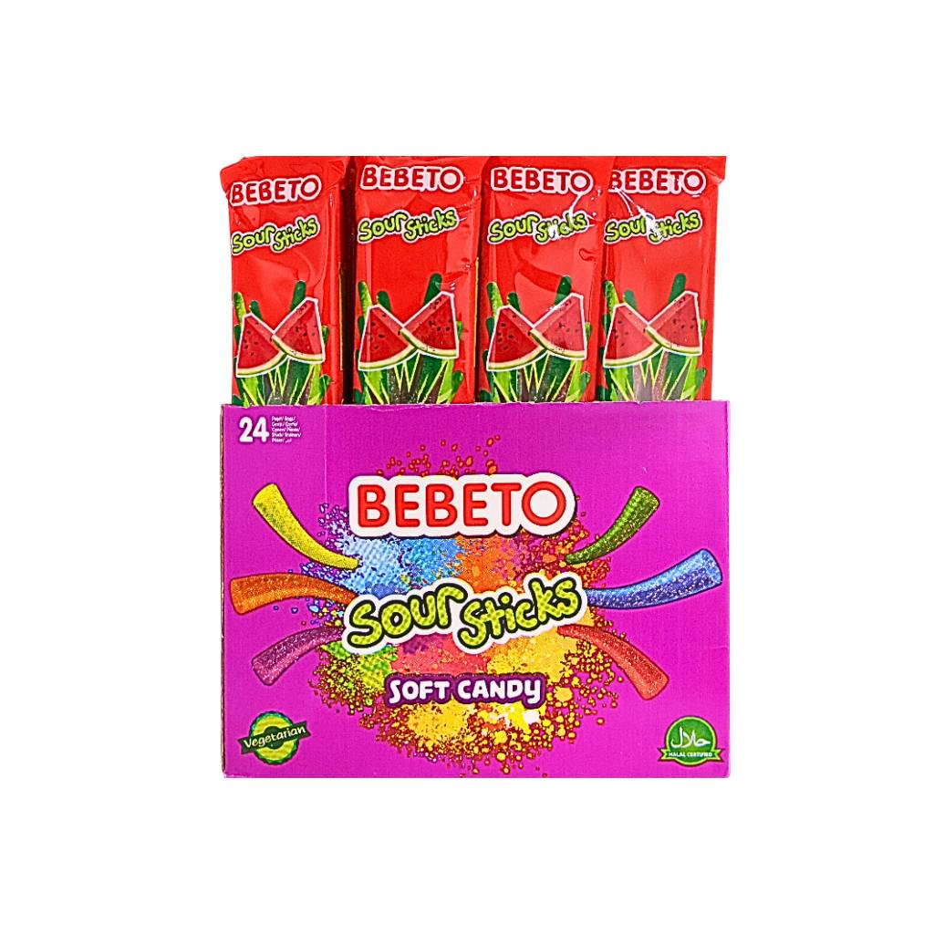 "Bebeto Sour Sticks Soft Candy Sweet 12 ชิ้น 6 ชิ้น 3 ชิ้น "