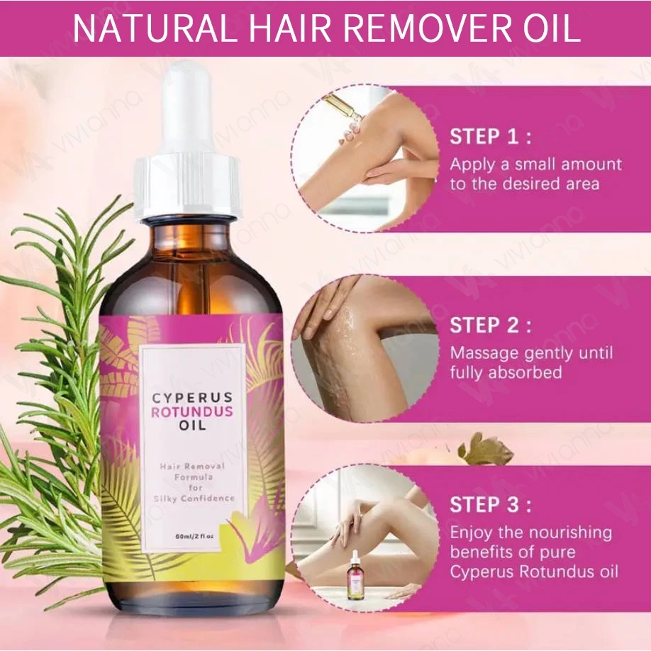 น้ำมัน Cyperus Rotundus 60ML เลเซอร์กำจัดขนสำหรับใบหน้าและร่างกาย thumbnail 4