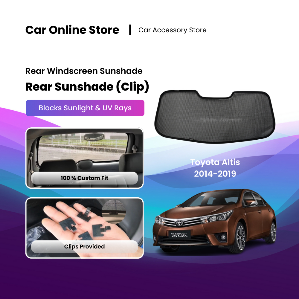 Custom Fit OEM REAR Sunshades/ Sun Shades สําหรับ Toyota Altis 2014 - 2019
