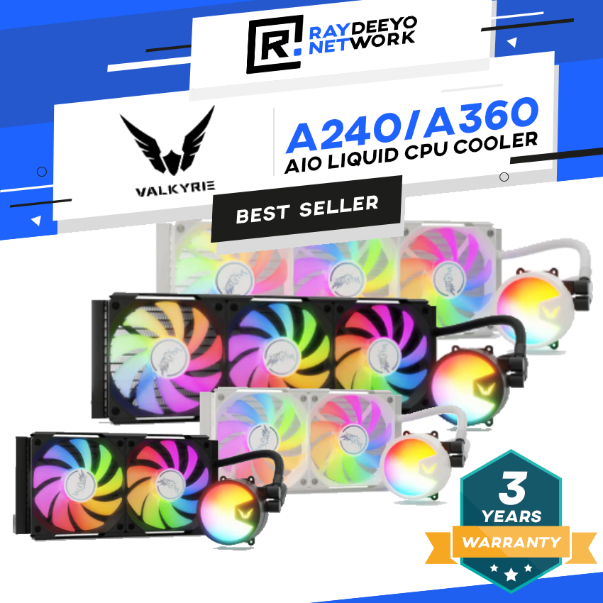 Valkyrie A240 / A360 ARGB AIO CPU Liquid Cooler [ดํา/ขาว] 240mm & 360mm
