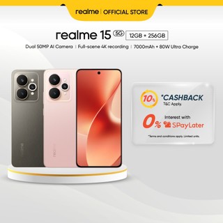 realme 15 5G (12+256GB) | Dual 50MP AI Camera | Full-scene 4K recording | 7000mAh + 80W Ultra Charge
