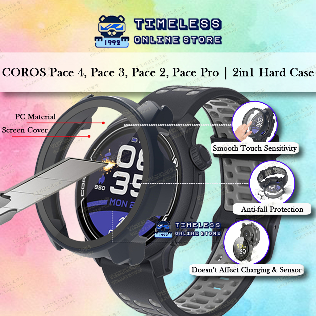 🇲🇾 COROS Pace Pro, Pace 4, 3, 2 2 2in1 Protector Case, 2in1 Hard Casing With Glass Screen Cover (ตัว