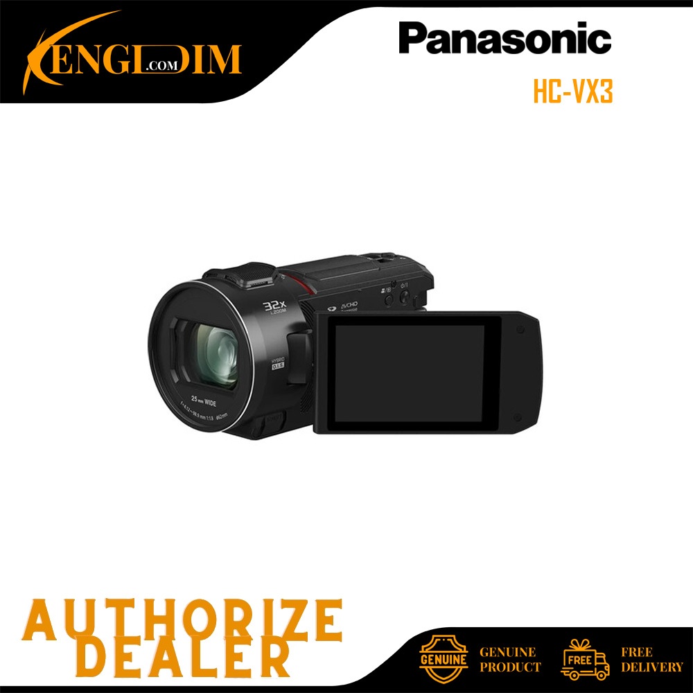 กล้องวีดีโอ Panasonic HC-VX3 UHD 4K พร้อมซูม 24 เท่า