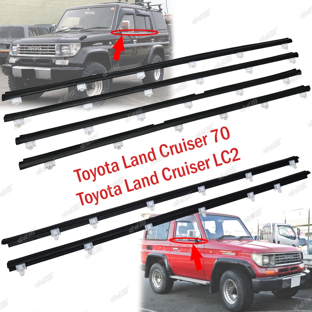 Toyota Land Cruiser LC2 LCII LJ78 LJ79 KZJ71 KZJ78 ประตูหน้าต่าง Trim Moulding ประตูซับ Getah Luar C